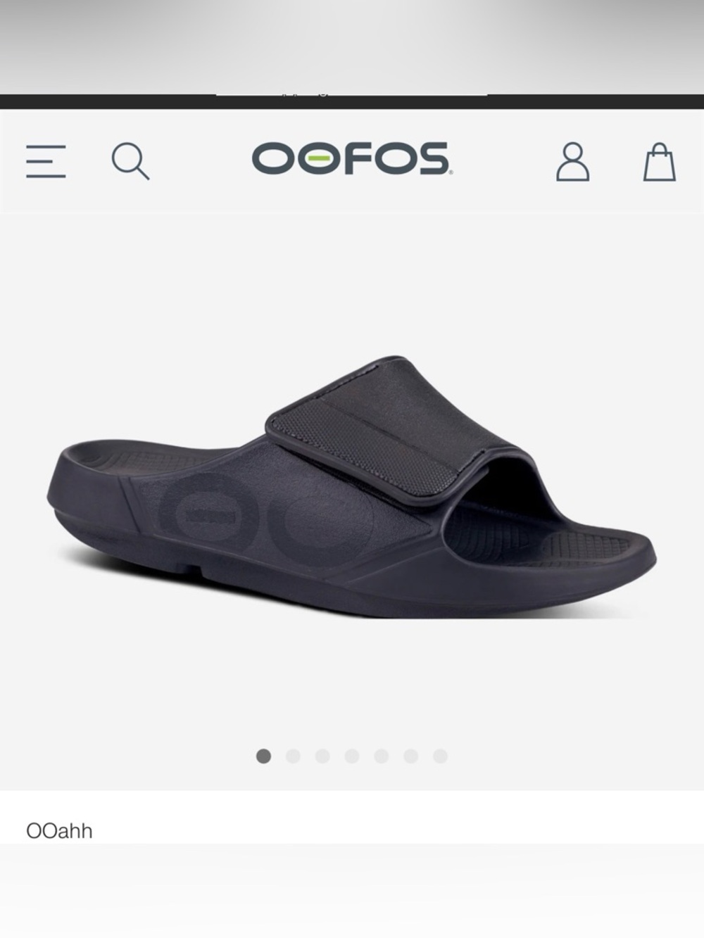 OOFOS OOAHH SPORT FLEX SLIDE SANDAL- MATTE BLACK unisex